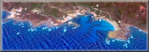 Hafen von Maó, Luftaufnahme des Hafens, dessen Ausdehnung etwa fünf Kilometer beträgt, auf denen sich die Bevölkerung von Es Castell und die Stadt Mahón, die Hauptstadt von Menorca, befinden
